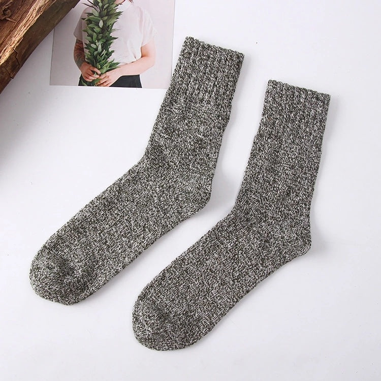 Winter Cotton &  Wool socks SALT&PEPPER Pattern